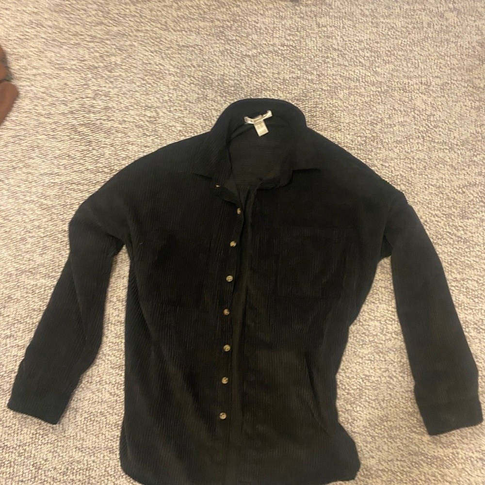 Re/Done Black Corduroy Shirt